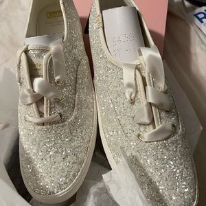 Triple glitter flat sneaker with lace ties BRAND NEW never worn! Original box!